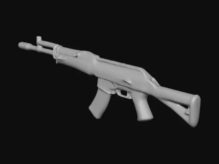 3D model for A rusty and put together gun from a ak 47 and a mak 10