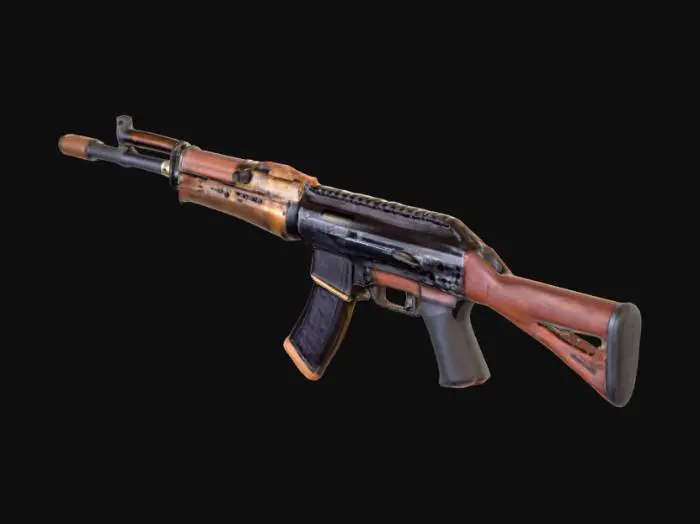 3D model for A rusty and put together gun from a ak 47 and a mak 10