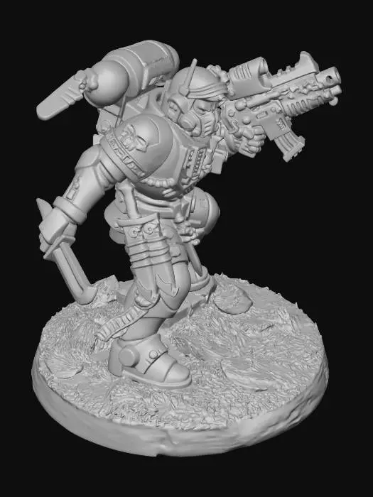 3D model for Blue Ultramarine Space Marine with Bolter