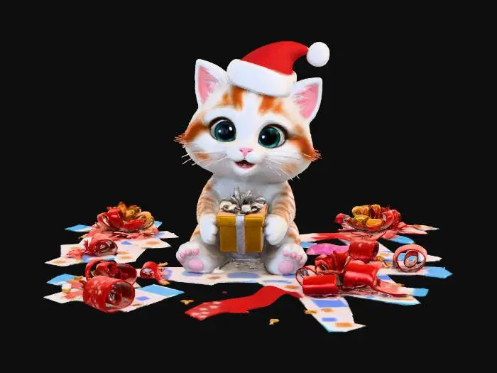 3D model for Festive Feline Surprise