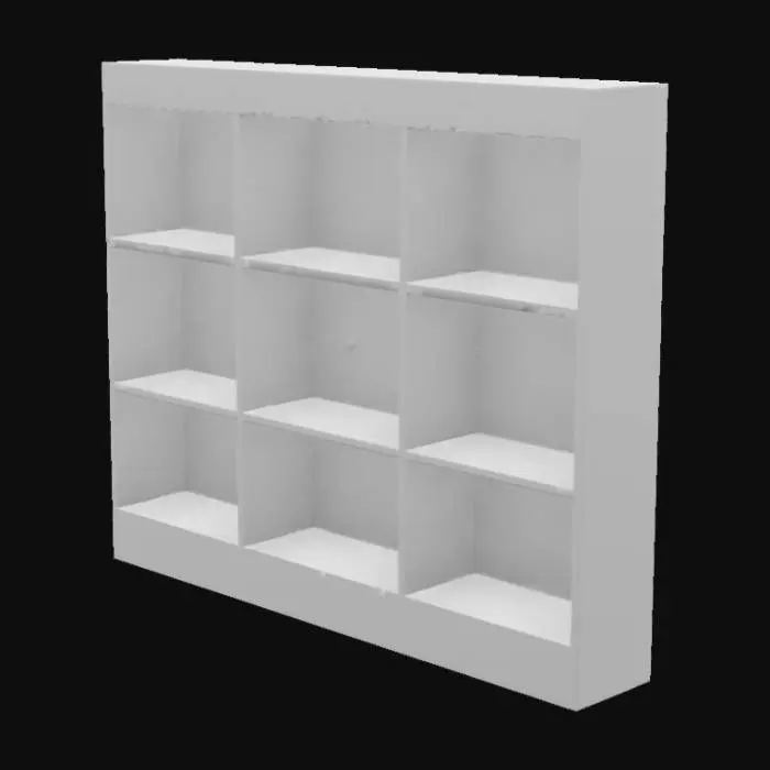 3D model for Wooden Grid Shelf