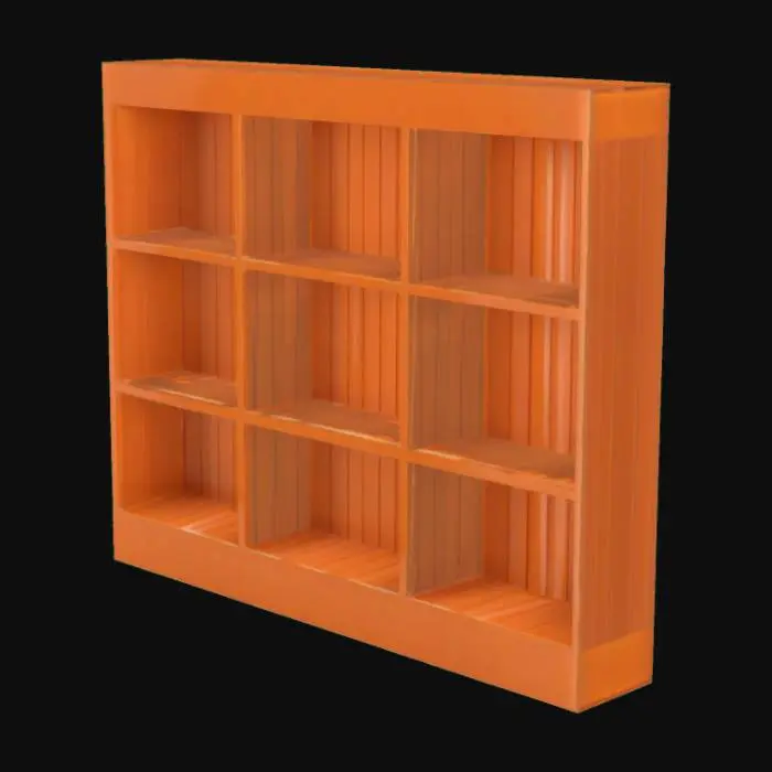 3D model for Wooden Grid Shelf