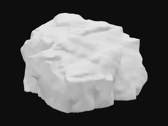 3D model for a rocky outcropping with moss growing over it