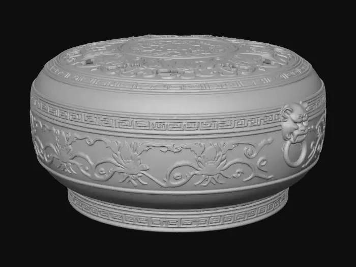 3D model for 明式铜鎏金圆形宝盒(Ming-style gilded bronze round treasure box)