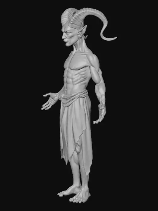 3D model for A realistic 3D character of a human pretending to be a goblin king.
He looks like a goblin due to a magical illusion and a ritual mask, but subtle human traits can still be seen under the disguise.
He wears a tattered royal outfit made from bones, leather, and metal, holding a crooked staff with glowing runes.
His expression is cunning and arrogant, with a dark fantasy atmosphere
Style: semi-realistic, game-ready character