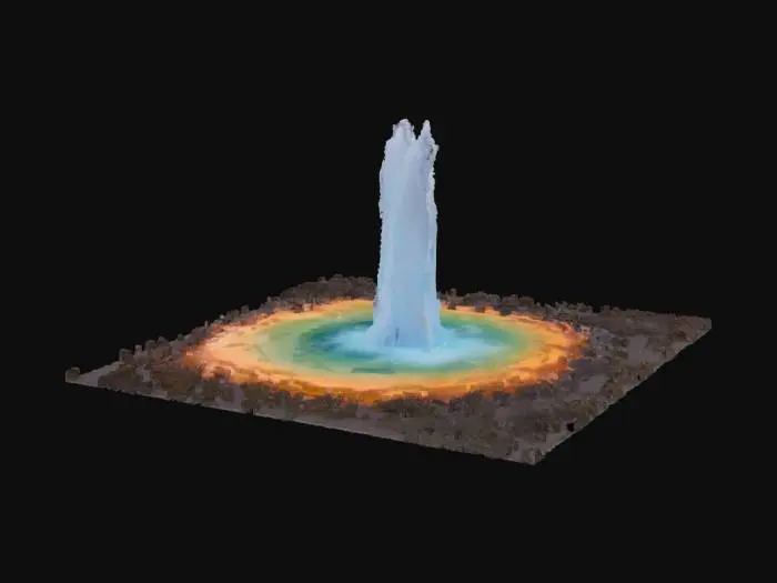 3D model for [Iceland] Geysir and Strokkur Geysers,  Water shooting out from a pool of beautiful colors, #AroundTheWorld#