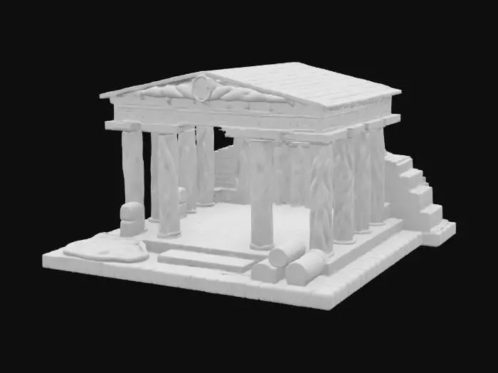 3D model for [Sicily] A vibrant, sunlit view of the ancient Greek temples in Sicily’s Valley of the Temples, Ancient Ruins but they are all made out of Breadsticks and Italian food, #AroundTheWorld#