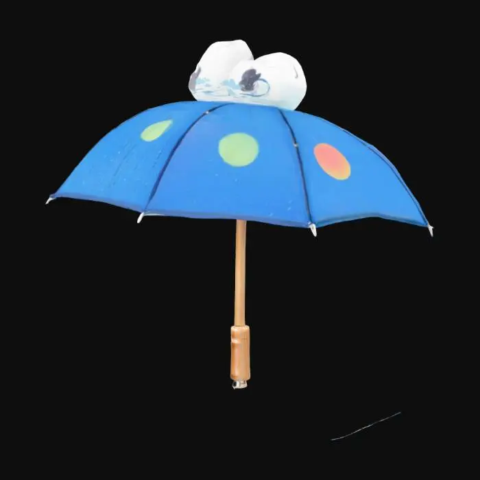 3D model for [OREGON] Whimsical miniature wooden handled umbrella. Have it sitting open and in a puddle of water from the rain. can have a little raincloud
, #AroundTheWorld#
