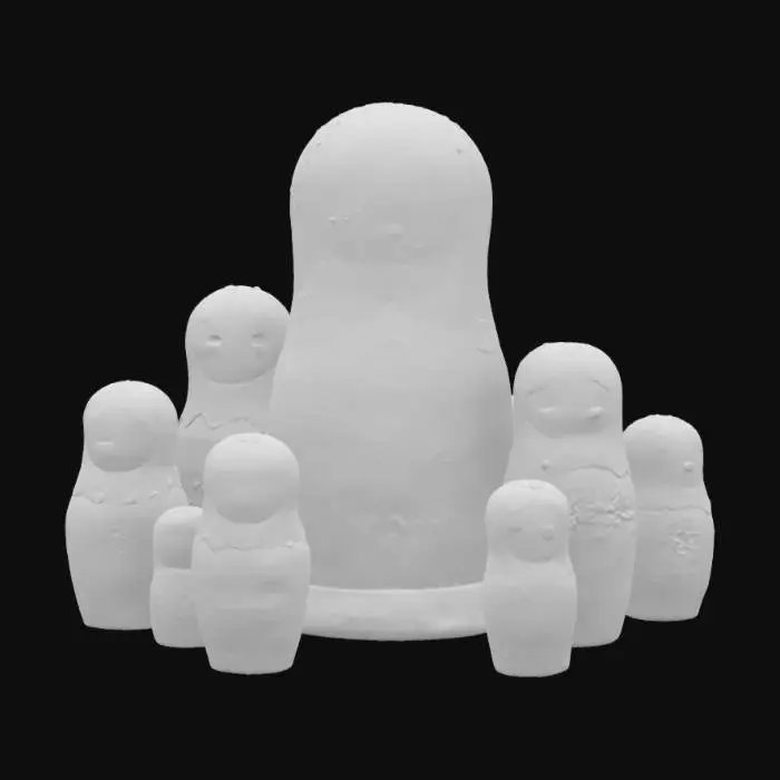 3D model for [Russia] Matryoshka dolls, colorful, Cute, Different sizes around the biggest one, #AroundTheWorld#