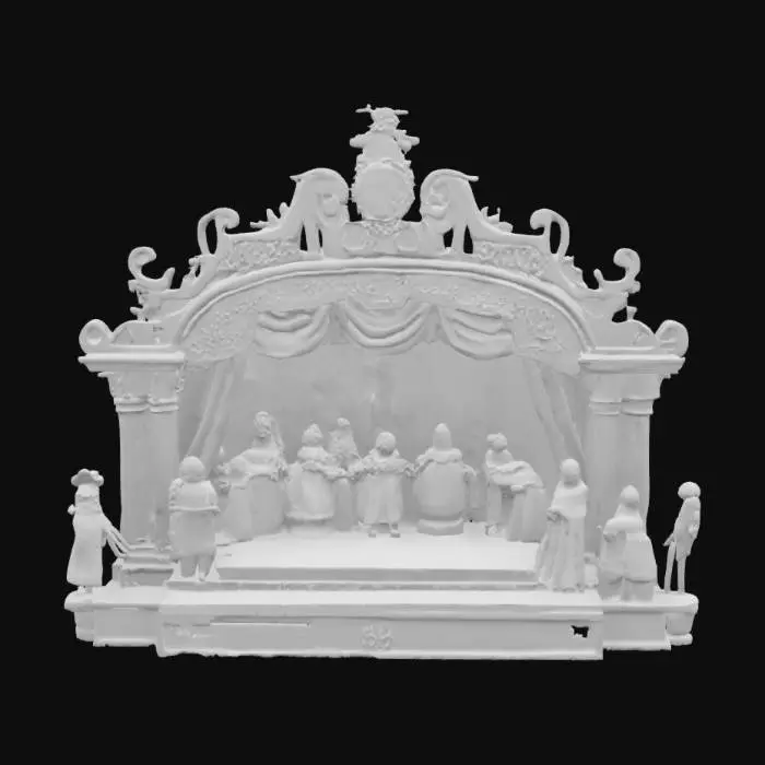 3D model for [Sicily] Italian marionettes, Beautiful colors, Little Marionette theatre stage, renaissance era, #AroundTheWorld#