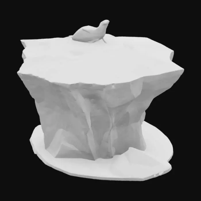 3D model for [Greenland] Large iceberg in water, wit a seal on top, aesthetic style, animated style, fortnite, #AroundTheWorld#