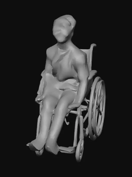 3D model for Smiling person in a wheelchair