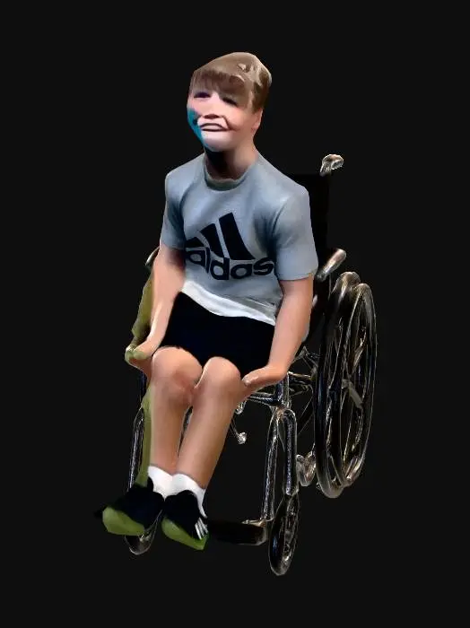 3D model for Smiling person in a wheelchair