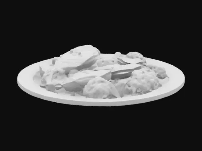 3D model for 鸡胸肉炒西兰花