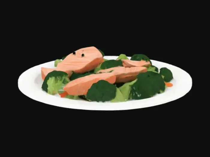 3D model for 鸡胸肉炒西兰花