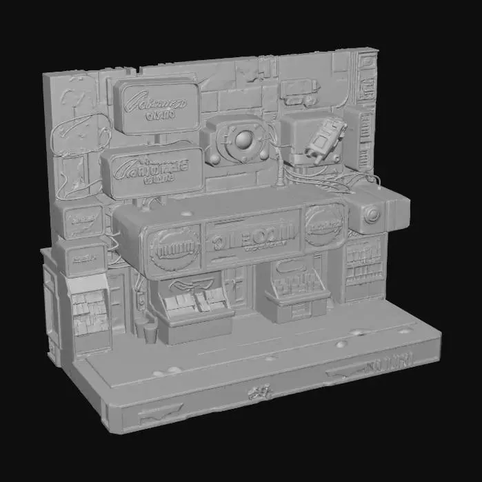 3D model for Cyberpunk Storefronts