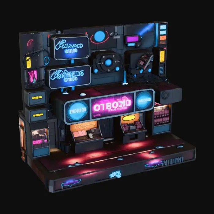 3D model for Cyberpunk Storefronts