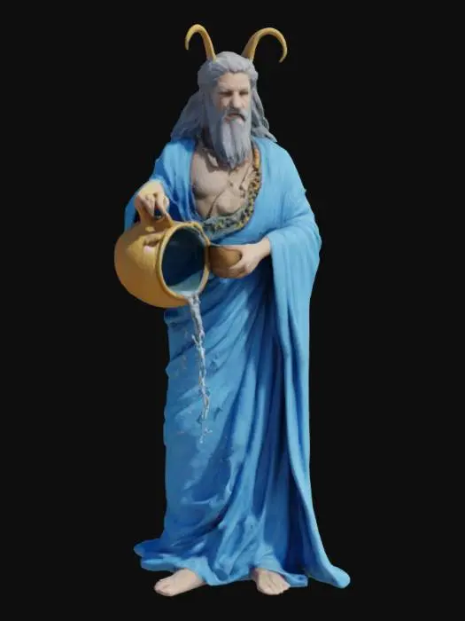 3D model for highly detailed, realistic, blue aquarius