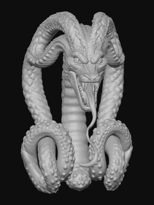 3D model for #villain#, highly detailed, photorealistic, medusa