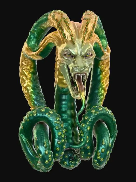 3D model for #villain#, highly detailed, photorealistic, medusa