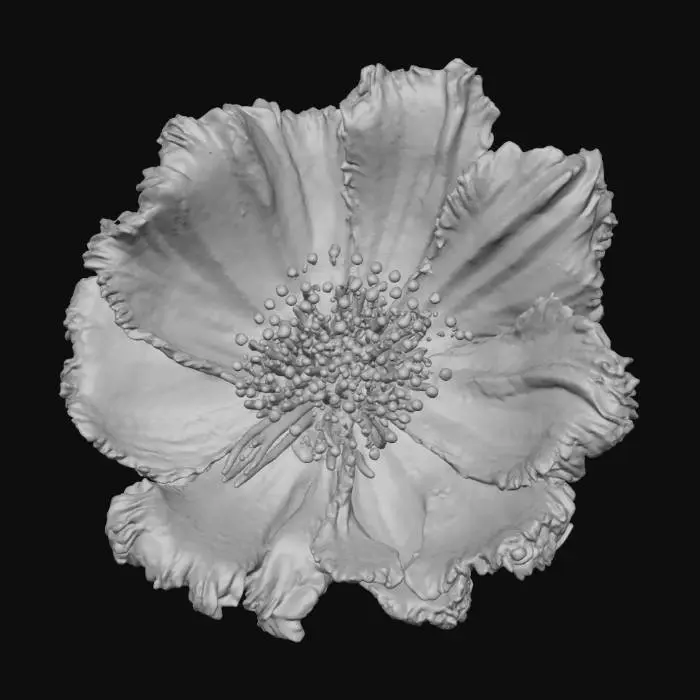 3D model for highly detailed, photorealistic jeweled flower