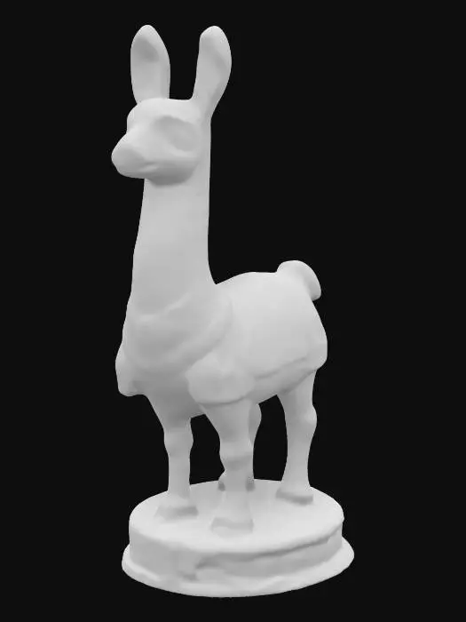 3D model for Emperor's New Groove, Cuzco as a Llama with Patcha, Focus on the head and shoulder, have a base of a plinth, Cuzco's body language hints at pride despite his current llama form