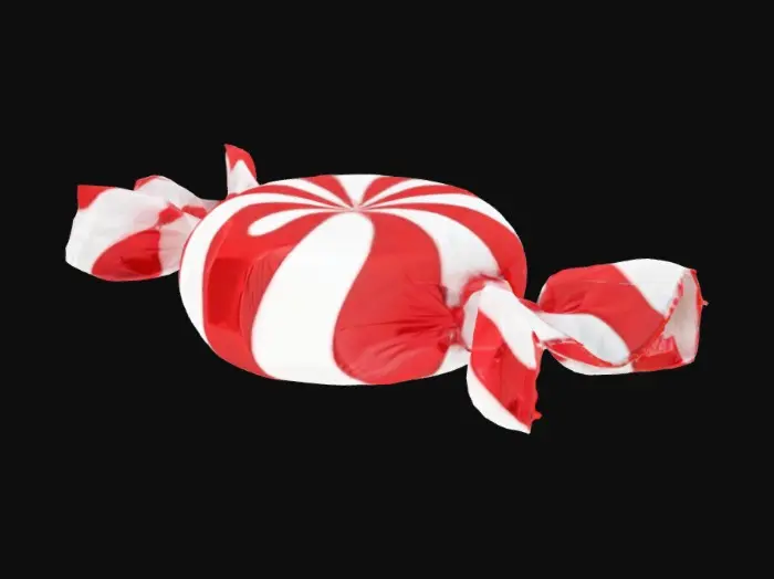 3D model for wrapped candy. peppermint candy.