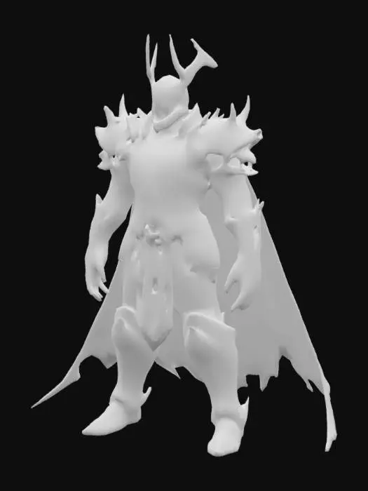 3D model for The object is an armor featuring a daedric jagged design with sharp metal plates, it's made of dark black chitin with notes of dark, it's the armor of the lord of shadow sauron from lord of the rings