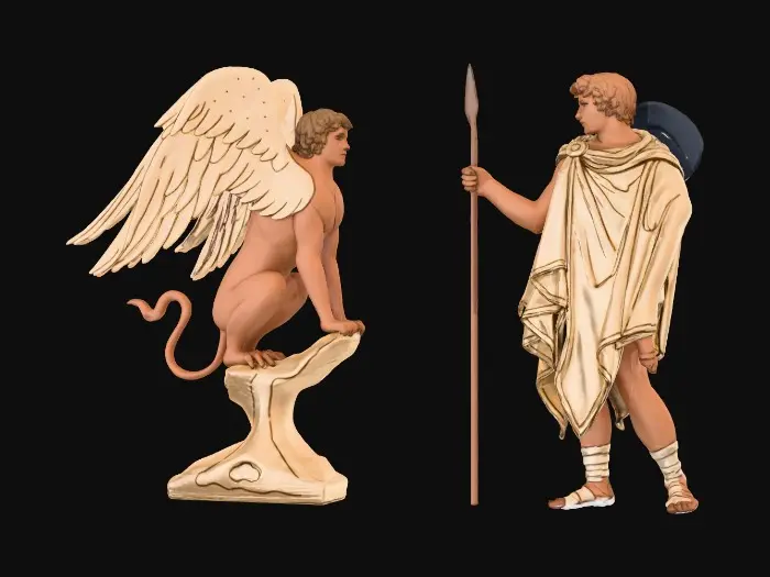 3D model for Oedipus and the Sphinx