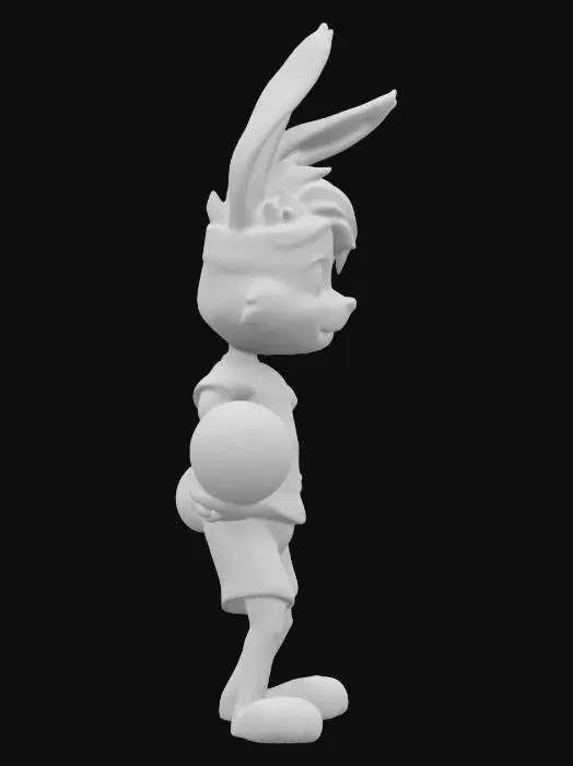 3D model for Volleyball player humanoid rabbit with a volleyball in his hand