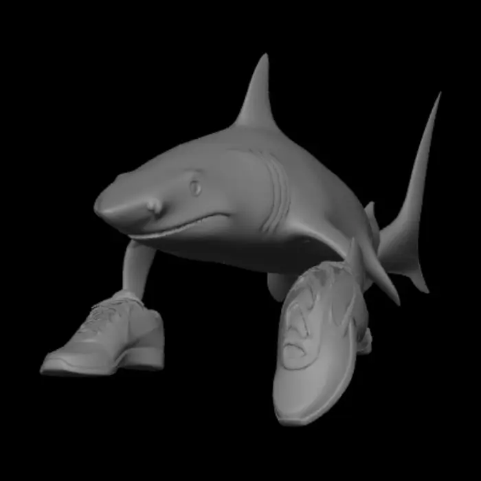 3D model for Shark in Sneakers on the Beach