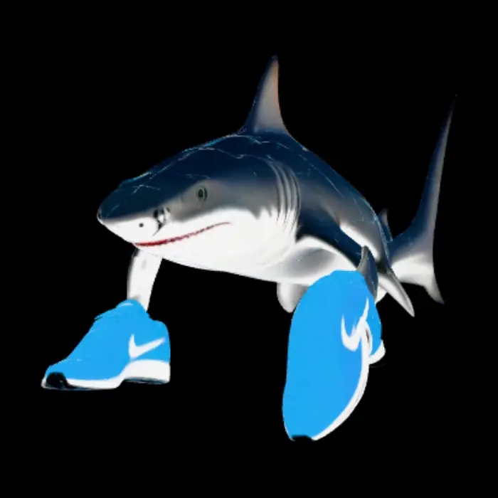 3D model for Shark in Sneakers on the Beach