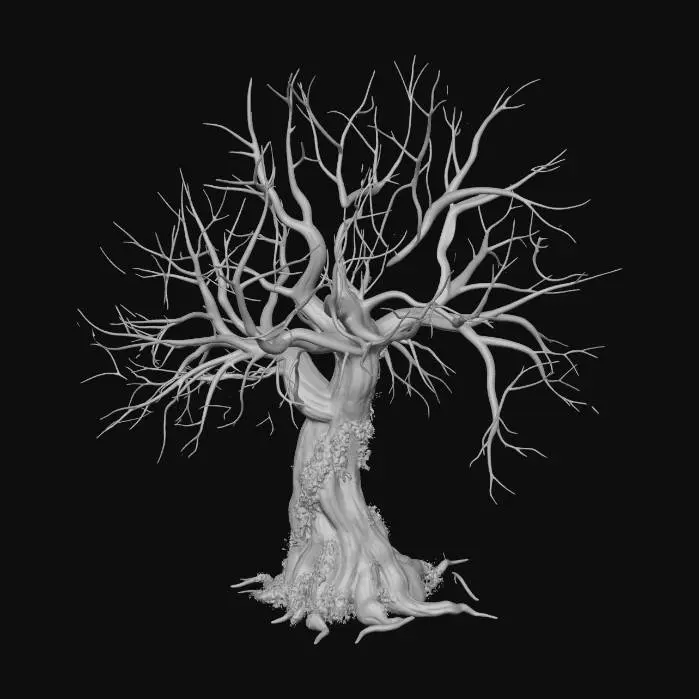 3D model for Based in the image, a scary tree to be used as a n asset in graveyard