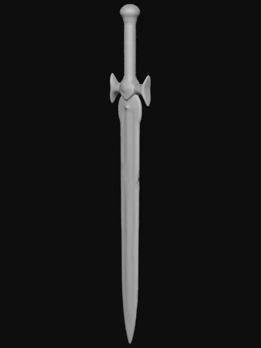 3D model for A stylized old rusty broad sword in a medieval video game.