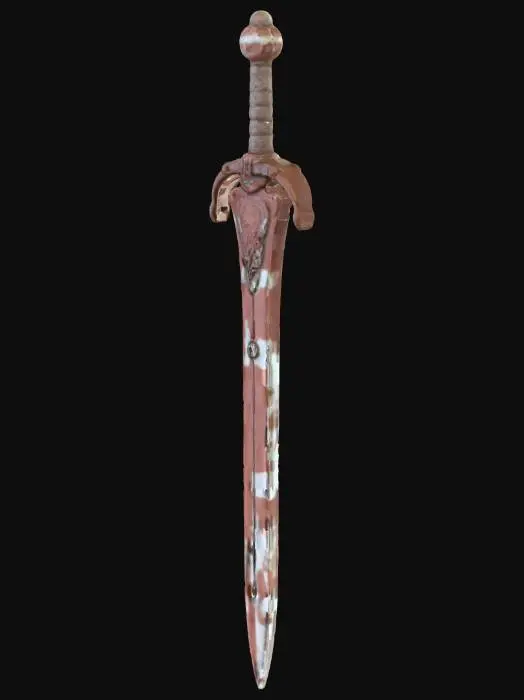 3D model for A stylized old rusty broad sword in a medieval video game.
