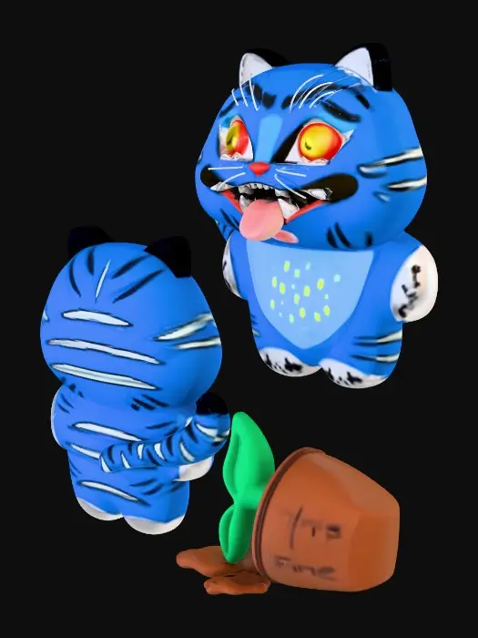 3D model for Derpy Tiger Plushie Design