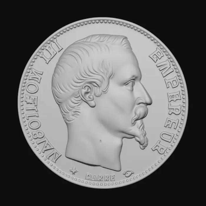 3D model for Napoleon III Coin