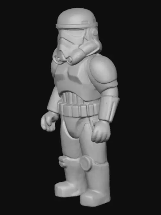 3D model for créer moi un stormtrooper qui ne possède pas d'arme ni de cape et qui est en version personnage Roblox.