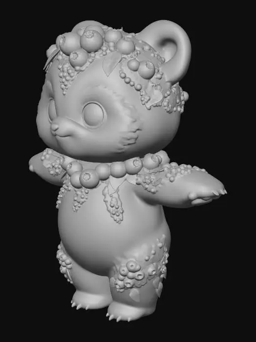 3D model for Blueberry Crowned Panda