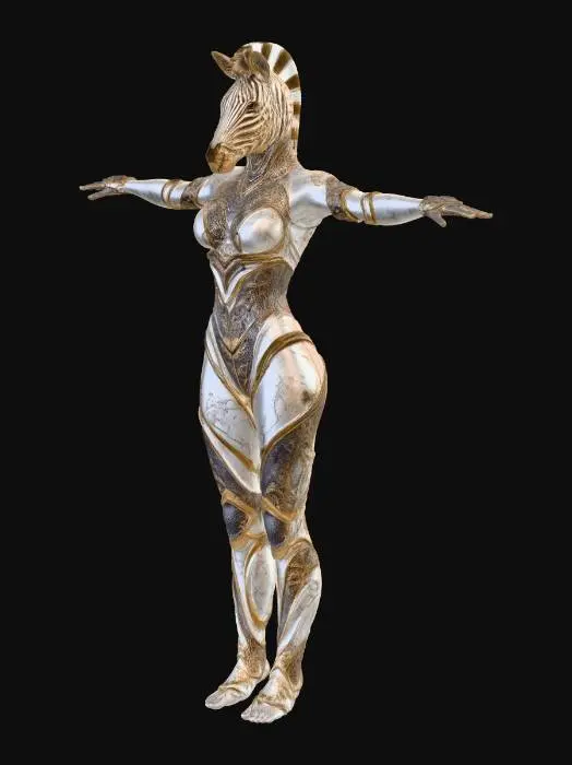 3D model for Zebra Knight in Marble Armor