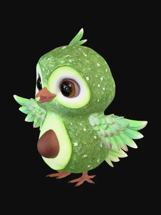 3D model for Emerald Avocado Owl