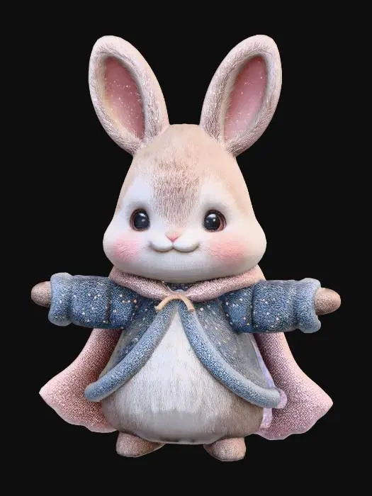 3D model for Snowflake Bunny