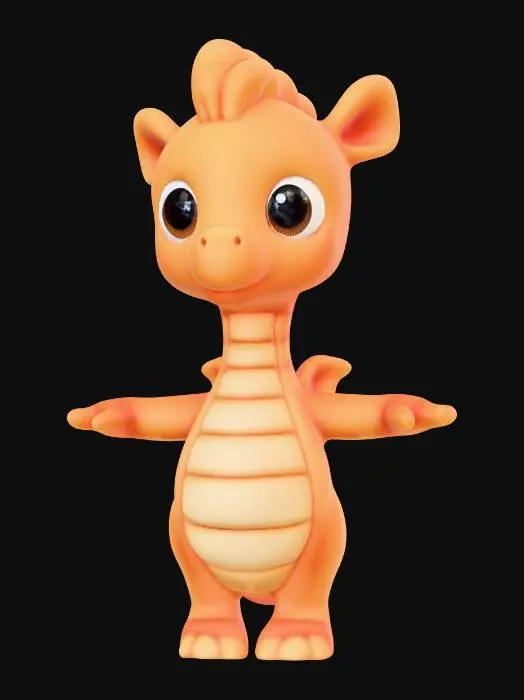 3D model for Orange Dragon Cub