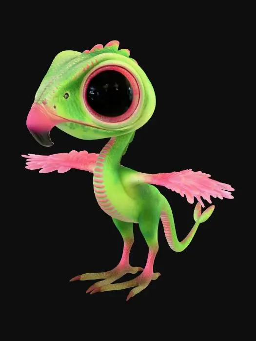 3D model for Feathered Green Dino