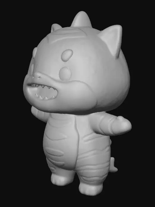 3D model for Blue Stripe Plush Monster
