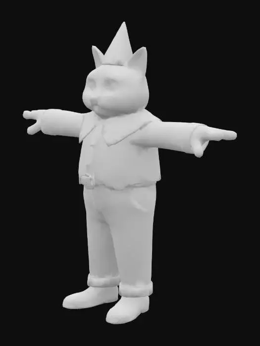 3D model for Wizard Cat in Sepia