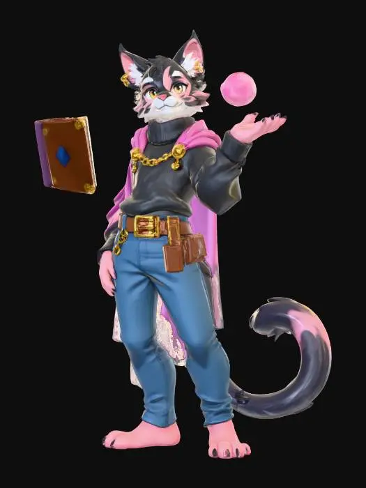 3D model for Casual Cat Mage