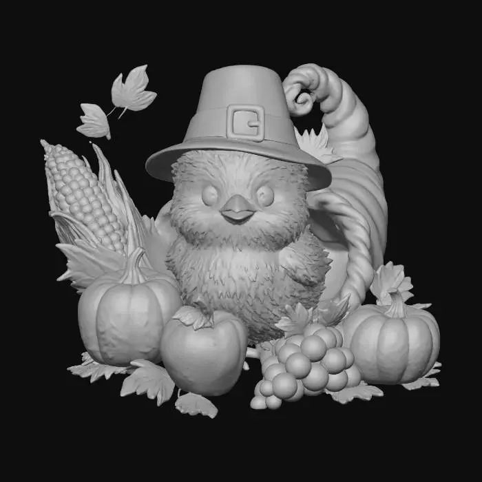 3D model for Harvest Chick Celebration, #Thanksgiving#