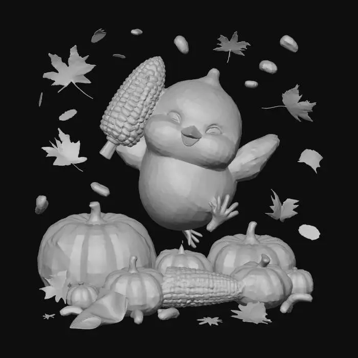 3D model for Autumn Joyful Chick