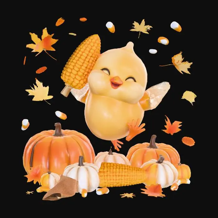 3D model for Autumn Joyful Chick